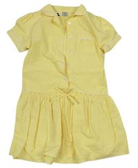 Žluto-bílé kostkované šaty s kapsou TU