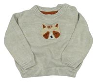 Béžový svetr s kočičkou Pusblu
