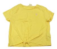 Žluté crop tričko s uzlem H&M
