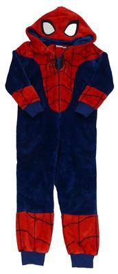 Tmavomodro-červená chlupatá kombinéza s kapucí - Spider-man Marvel