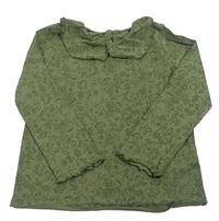 Khaki kytičkované triko s houbami a límečkem George