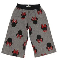 Šedo-černé culottes kalhoty s Minnií Disney