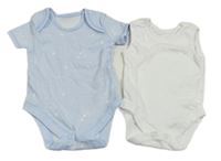 2set - Bílé + světlemodré body s hvězdičkami 
