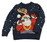 Tmavomodrý svetr se Santou F&F