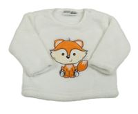 Bílá chlupatá mikina s liškou Ergee