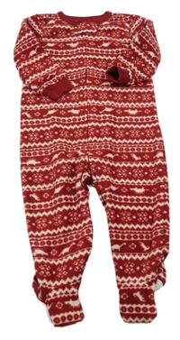 Červeno-bílý vzorovaný overal Jingles&Joy