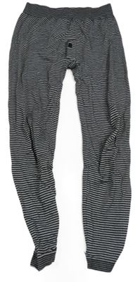 Černo-šedé pruhované spodní kalhoty 