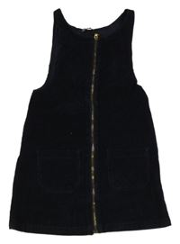 Tmavomodré manšestrové propínací šaty Matalan