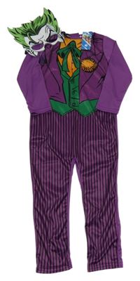 Nové - Kostým - Fialový overal s potiskem + maska - Joker 