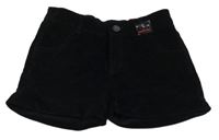 Nové - Černé manšestrové kraťasy Crash One