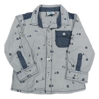 Tmavomodro-bílá pruhovaná košile s lodičkami Topomini 