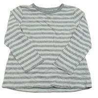 Šedo-bílé pruhované triko Topolino