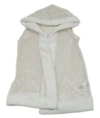 Kostým - Světlerůžový síťovaný plášť s kapucí a chlupatými lemy George