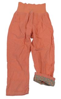 Broskvové manšestrové kalhoty Lupilu 