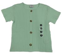 Nové - Mátové žebrované tričko s knoflíčky Page one young