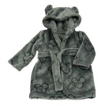 Šedý chlupatý župan s Mickeym a kapucí George 