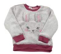 Světlerůžová chlupatá mikina se zajíčkem Orsolino