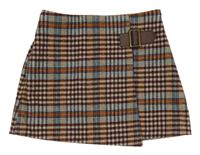 Barevná kostkovaná skort vlněná sukně Next