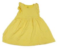 Žluté bavlněné šaty se srdíčky H&M