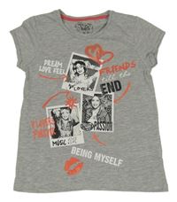 Šedé tričko s potiskem Violetta Disney