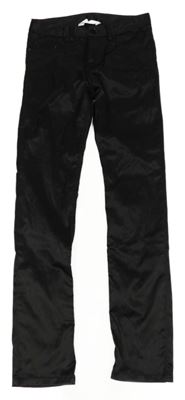 Černé saténové skinny kalhoty H&M