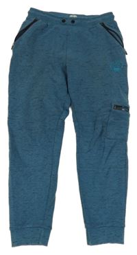 Modro-černé melírované tepláky F&F