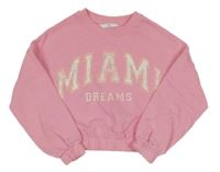Světlerůžová crop mikina s nápisem M&S