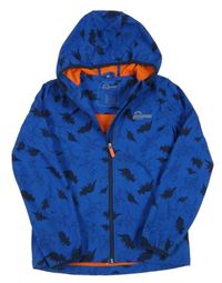 Kobaltově modrá softshellová bunda s dinosaury a kapucí C&A