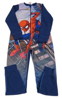 Tmavomodrá fleecová kombinéza se Spider-manem Marvel
