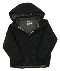 Černá softshellová bunda s hvězdičkami a odepínací kapucí H&M