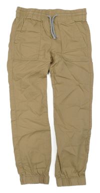 Béžové plátěné cuff kalhoty H&M