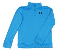 Azurová funkční sportovní mikina s logem Under Armour