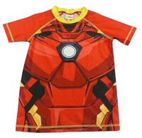 Červeno-černo-žluté UV tričko - IRON MAN MARVEL