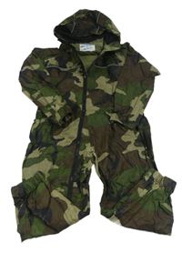 Army šusťáková nepromokavá kombinéza s kapucí DRY KIDS