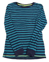 Modro-tmavomodré pruhované pyžamové triko POCOPIANO