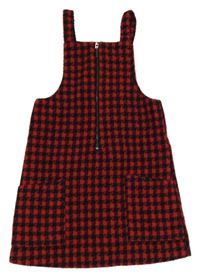 ČErveno-černé kostkované vlněné šaty zn. St. Bernard