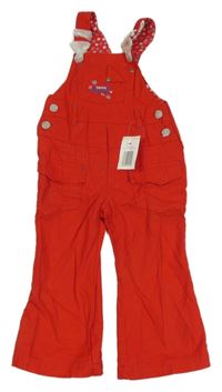 Nové - červené riflové laclové podšité kalhoty Papagino