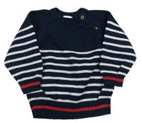 Tmavomodrý svetr s bílými pruhy ALANA