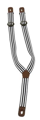 Černo-bílé pruhované kšandy