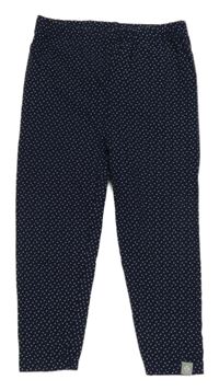 Tmavomodro-bílé puntíkaté legíny Liegelind