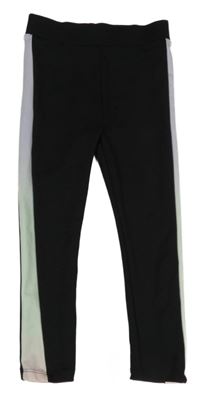 Černé sportovní legíny s duhovým pruhem George