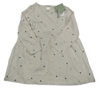 Nové - světlebéžové šaty se srdíčky H&M
