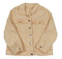 Meruňková tepláková riflová crop bunda s límečkem Matalan