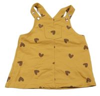 Okrové teplákové šaty se srdíčky a kapsou TEX