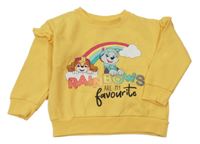 Žlutá oversize mikina s PAW PATROL a volánky nickelodeon