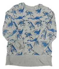 Šedá melírovaná mikina s dinosaury C&A