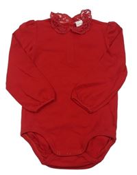 Červené body s krajkovým límečkem H&M