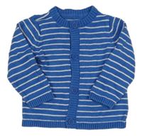 Modro-bílý pruhovaný propínací svetr Mothercare