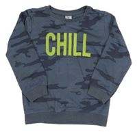 Tmavomodrá army mikina s nápisem Kiki&Koko