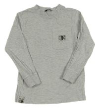 Šedé melírované triko s kapsou s nášivkou George